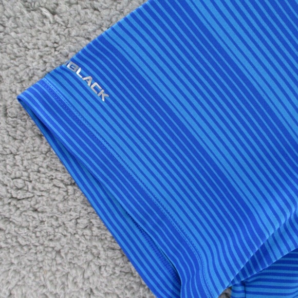 Under Armour Coldblack Mens XXL Blue Stripe Short Sleeve Loose Golf Polo Shirt - Picture 3 of 11